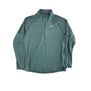 Nike Running Dri-Fit 1/4 Zip Long Sleeve Green Pullover Basic Sweater Sz‎ XL